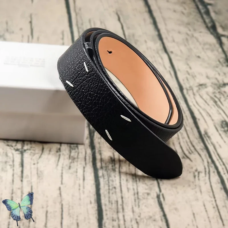 

Ремень из текстурированной кожи для мужчин и женщин, повседневный черный пояс для разных случаев, Mm6