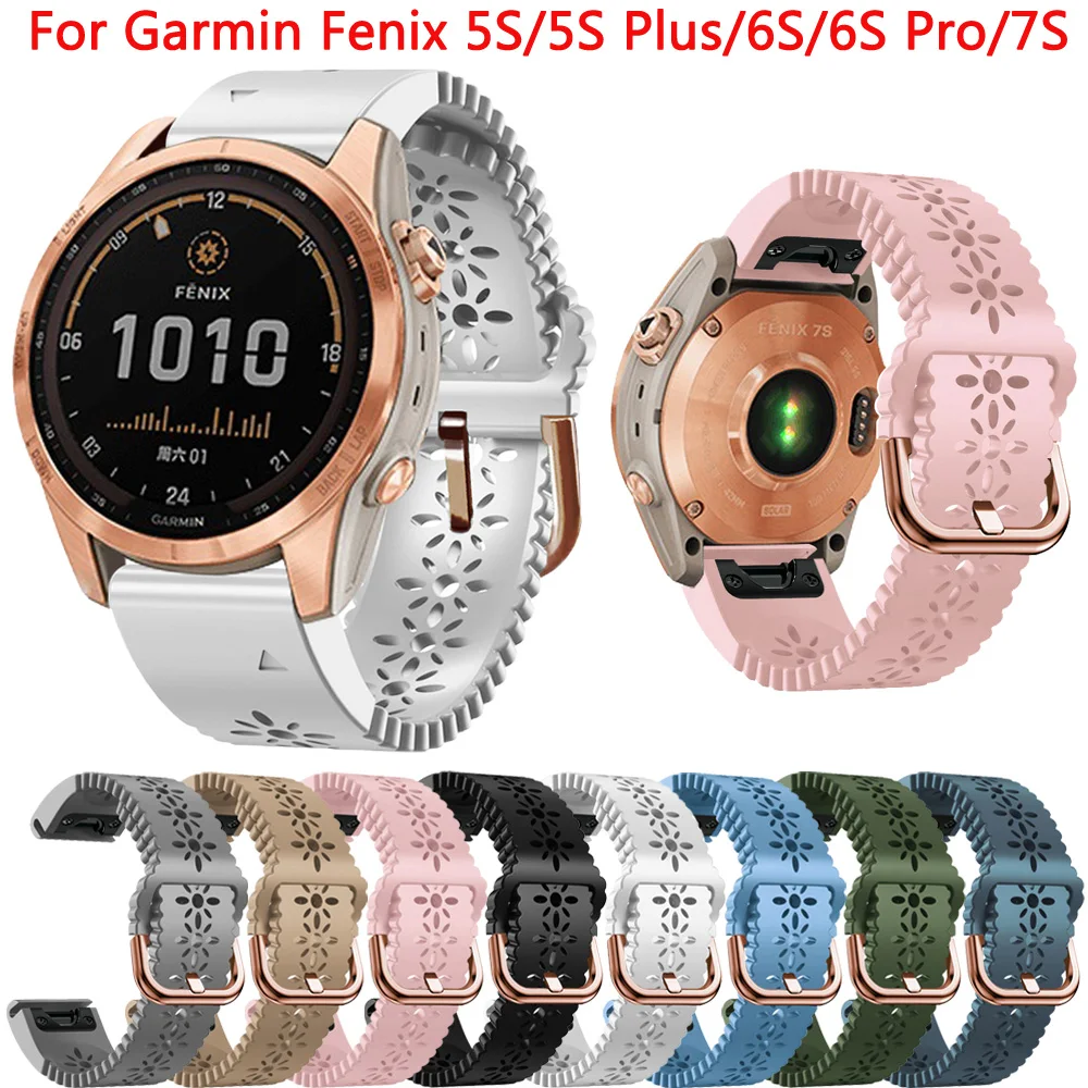 

20mm Silicone Watchband For Garmin Fenix 6s Pro 5s Plus 7s Strap Bracelet Descent Mk Instinct 2S D2 Delta S QuickFit Band Correa