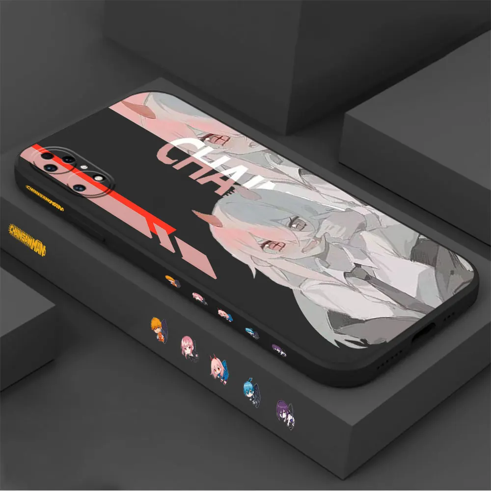 Anime Chainsaw Man Power Phone Case For Huawei P60 P50 P40 P30 P20 Mate 50 40 30 20 20X 10 Colour Liquid Silicone Cover Funda