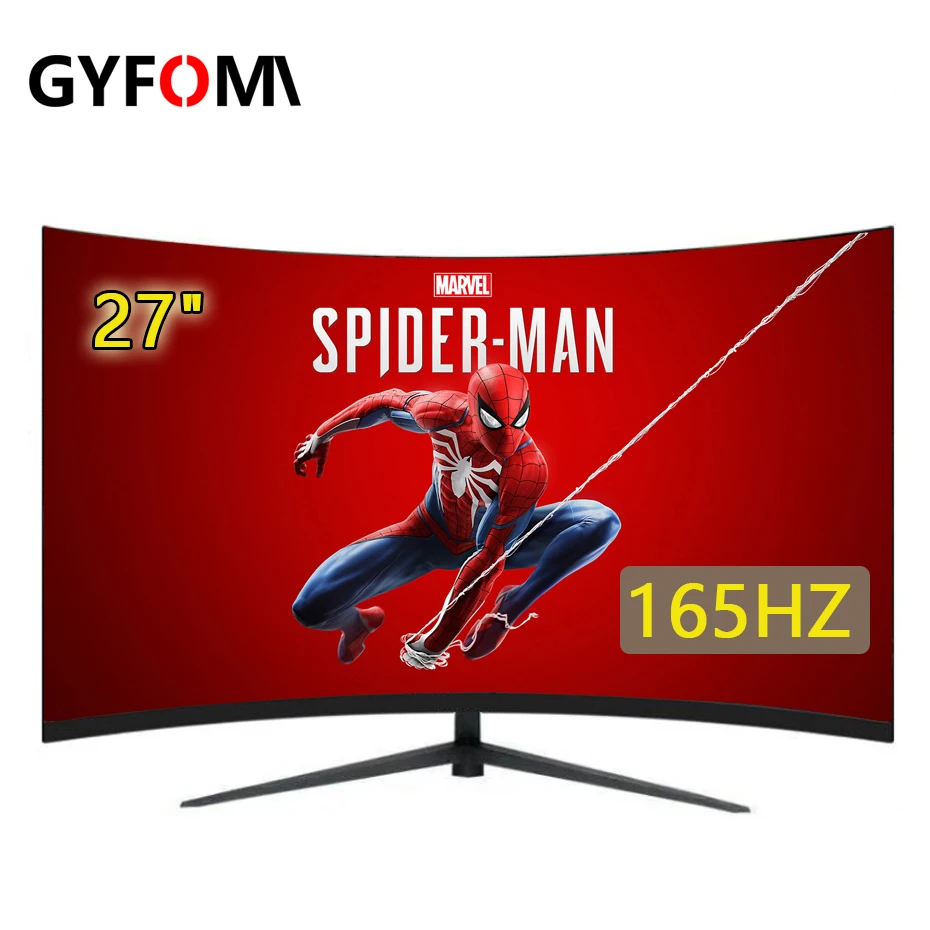 27 inch Curved Monitors 165hz LCD Monitor PC 1920*1080 HD Gaming monitor for laptop ps4 HDMI compatible Monitors 144hz displays