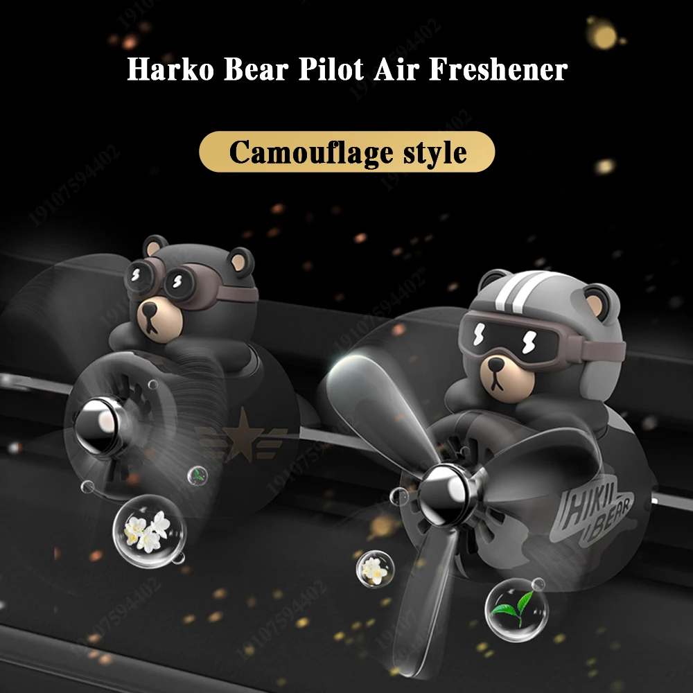 

Bear Pilot Car Air Freshener Air Outlet Perfume Diffuser Propeller Fragrance Remove Odor Interior Flavoring Supplies Decorations