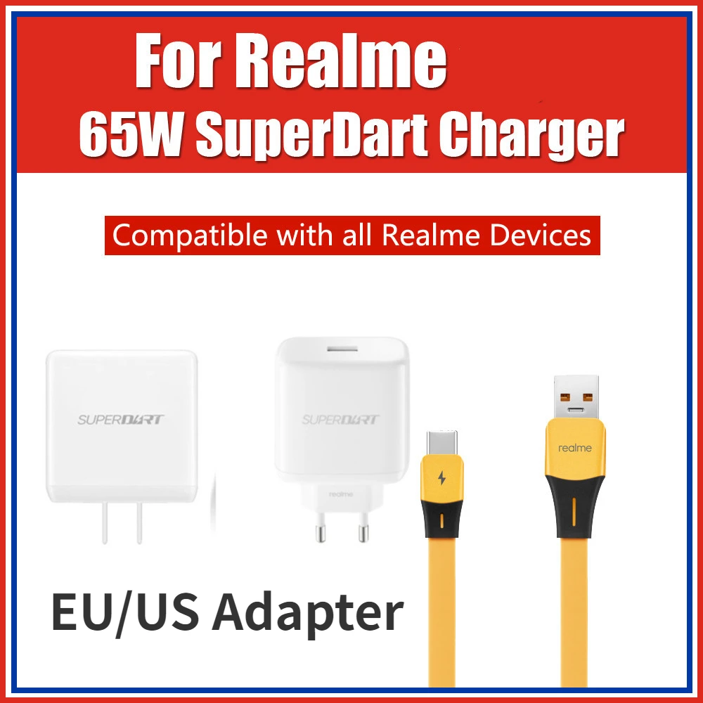 Зарядное устройство для Realme 65 Вт Superdart для Realme GT Neo 3 2 Q3 Pro, настенное зарядное устройство 6A Type-C, кабель для быстрой зарядки Neo 2T Pro Q3 Pro Q2