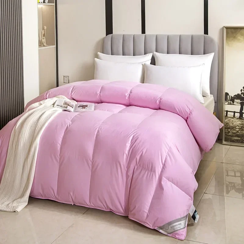 2024 новое хлопковое пуховое одеяло с плоской сеткой зимнее наполненное гусиным