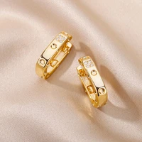 aesthetic cubic zircon hoop earrings for women gold color stainless steel earrings 2022 trend piercing jewelry gift pendientes