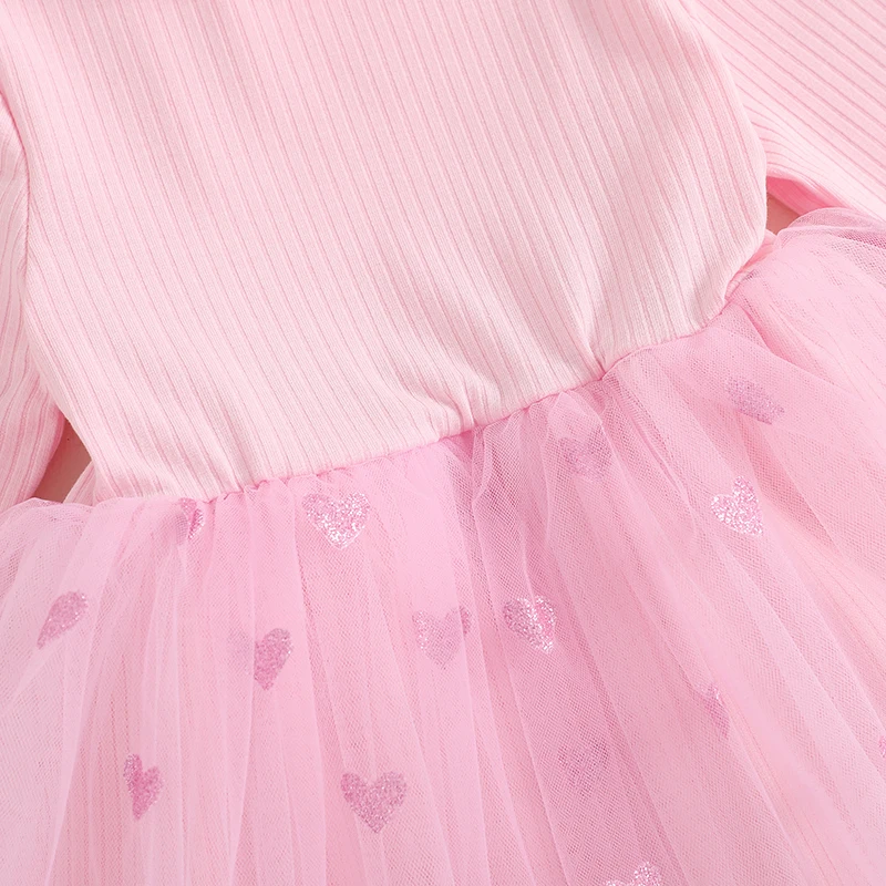 Платье на День святого Валентина для маленьких девочек многослойное сетчатое