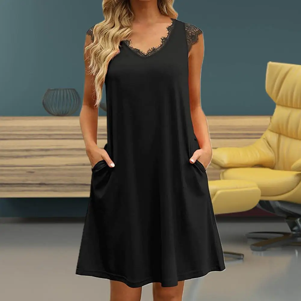 

Popular Women Dress Tear Resistant Womenswear Female Dress Loose Fit Lady Short Dress
