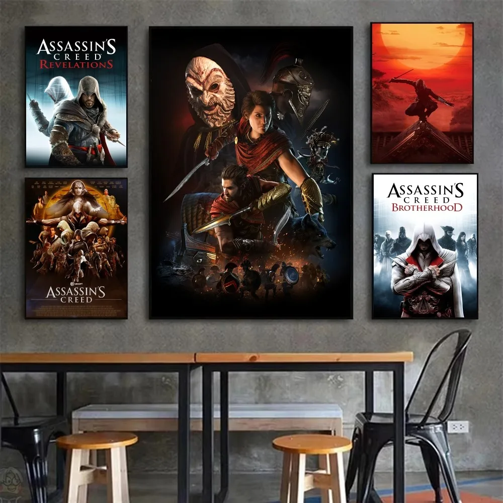 Игровой Постер A-AssassinS C-Creed Винтажная Наклейка На Стену Для Гостиной Бара Спальни