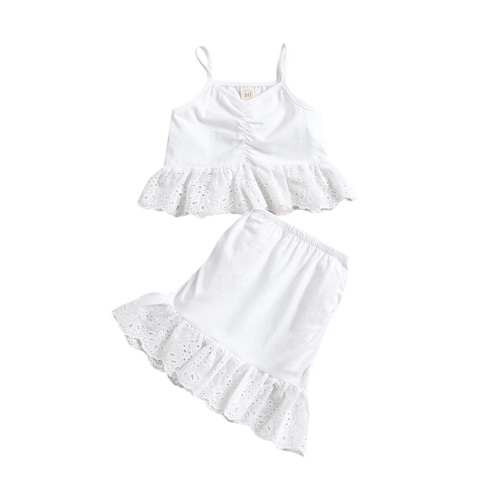 

Ma&Baby 6M-4Y Toddler Infant Baby Kid Girl Clothes Set Lace Vest Tops Ruffle Shorts Outfits Summer Costumes D01