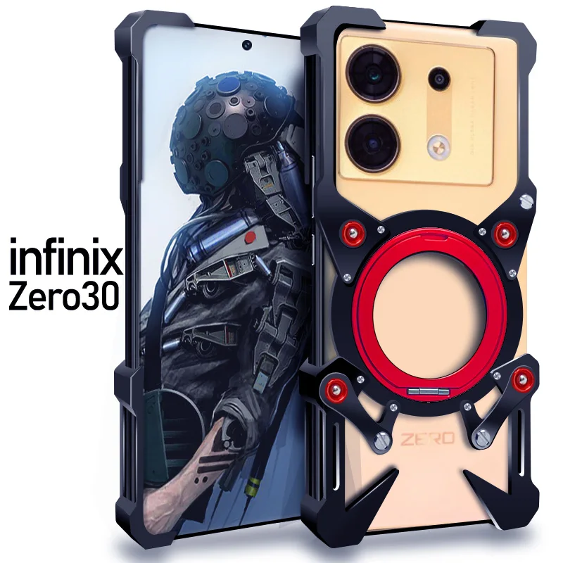 Фото Роскошный чехол Zimon New Thor Heavy Duty Armor из металла и алюминия для Infinix Zero 40 30 Hot 60 50 Pro+ Back Fundas Coques Bumper №3