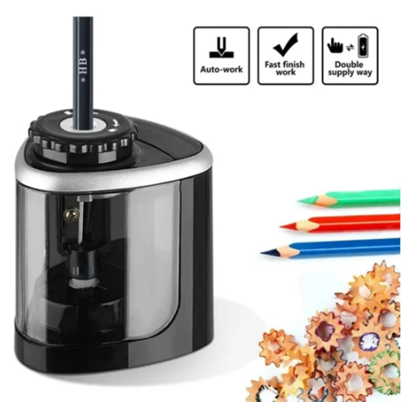 

Portable Pencil Sharpener Electric Manual 2 in 1 Automatic Pencil Sharpener Kids Adults Auto Pencil Safe Sharpener Stationery