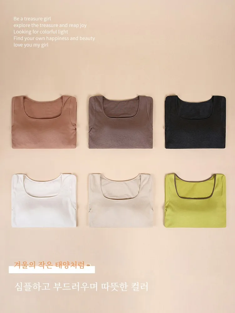 Dralon Thermal Underwear Women Fleece-lined Wool Slim fit Inner Wear Base HEATTECH 2024 New Autumn and Winter Cold-Proof