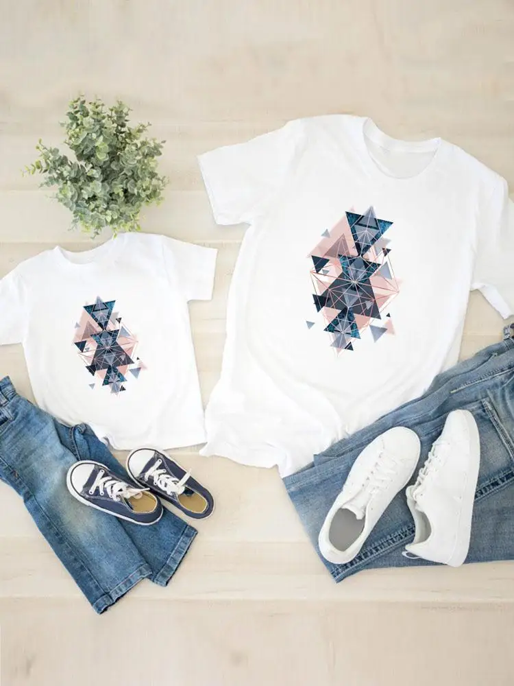 

Graphic T-shirt Tee Women Watercolor Sweet 90s Child Kid Clothing Boy Girl Summer Family Matching Outfits Mom Mama Clothes