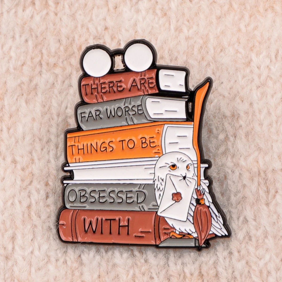 Эмалированная булавка с милой совой брошь-книга волшебника булавки для лацканов