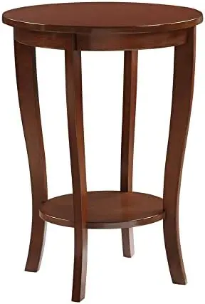 

Heritage Round End Table with Shelf, Espresso