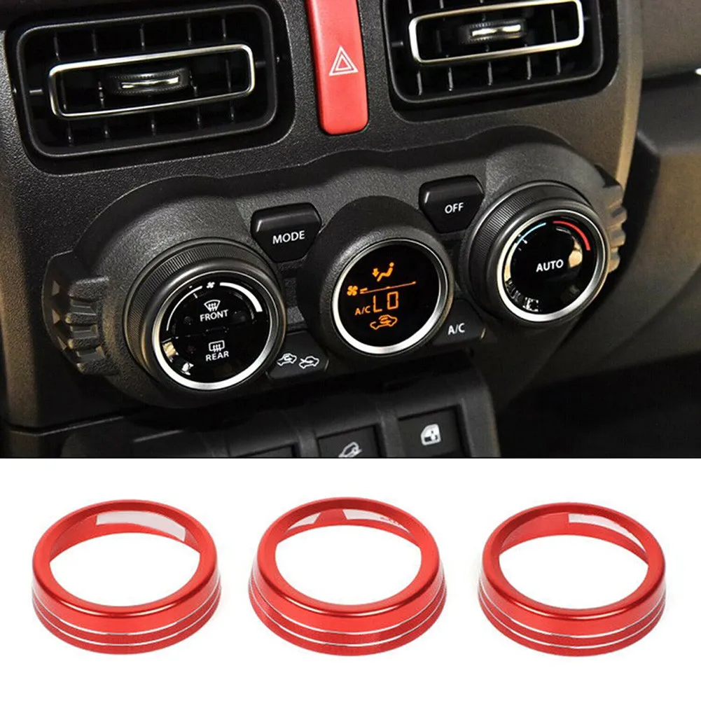 

For Suzuki Jimny 2019 2020 Accessories AC Air Conditioning Knob Button Ring Trim High Chrome Finish Interior Trim Auto Parts
