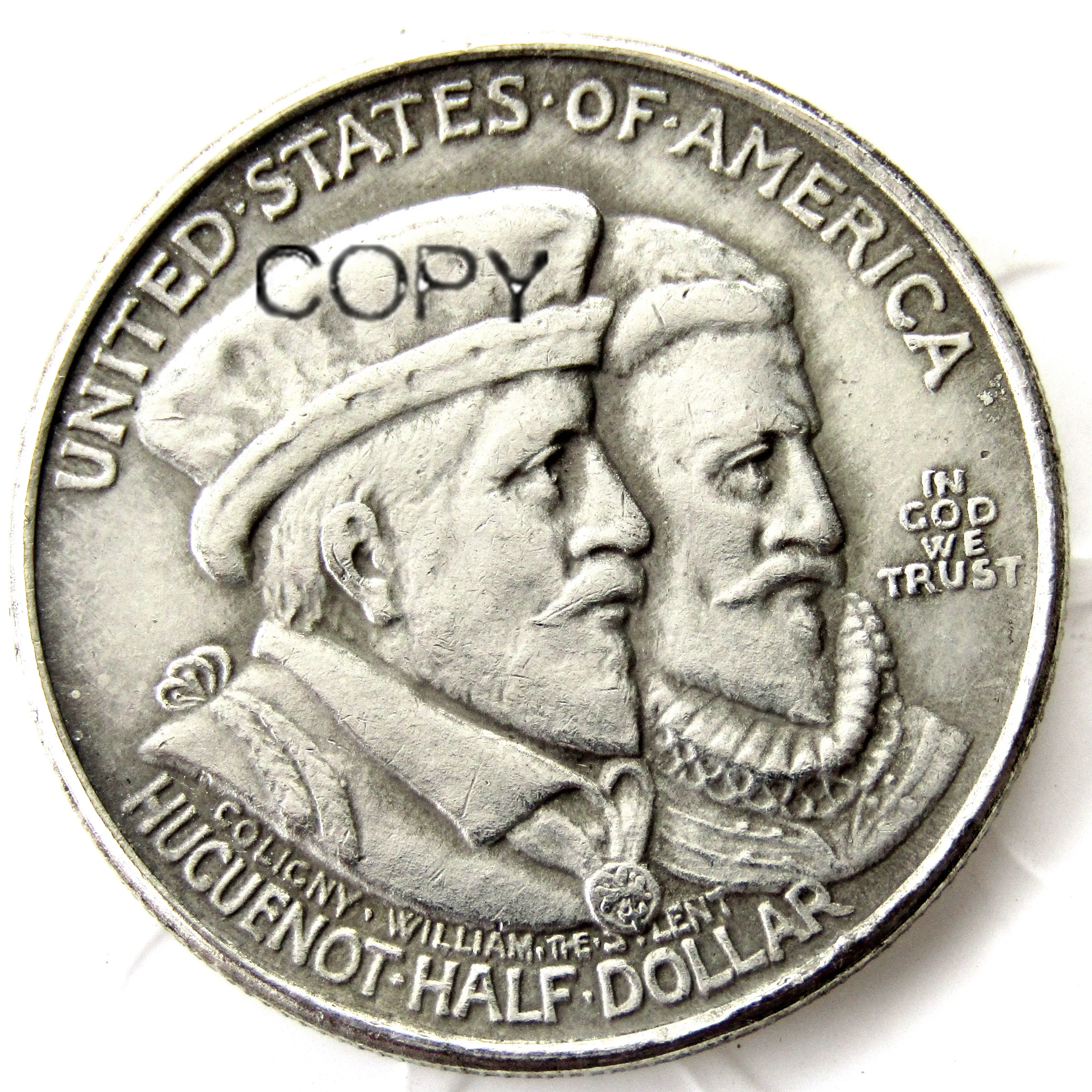 

USA 1924-Huguenot-Walloon Tercentenary Half Dollar Copy Coins Silver Plated