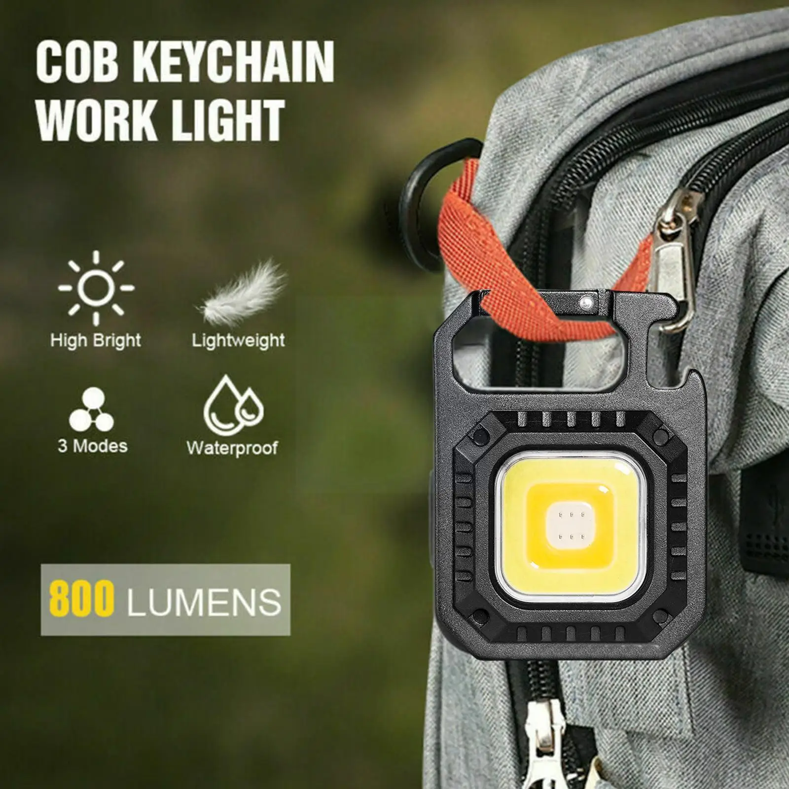 

Мини-вссветильник COB с брелоком, USB-зарядка, аварийная работа, кемпинг, наружные мощные светодиодные лампы, лампа V2B3, освещение A4Z5