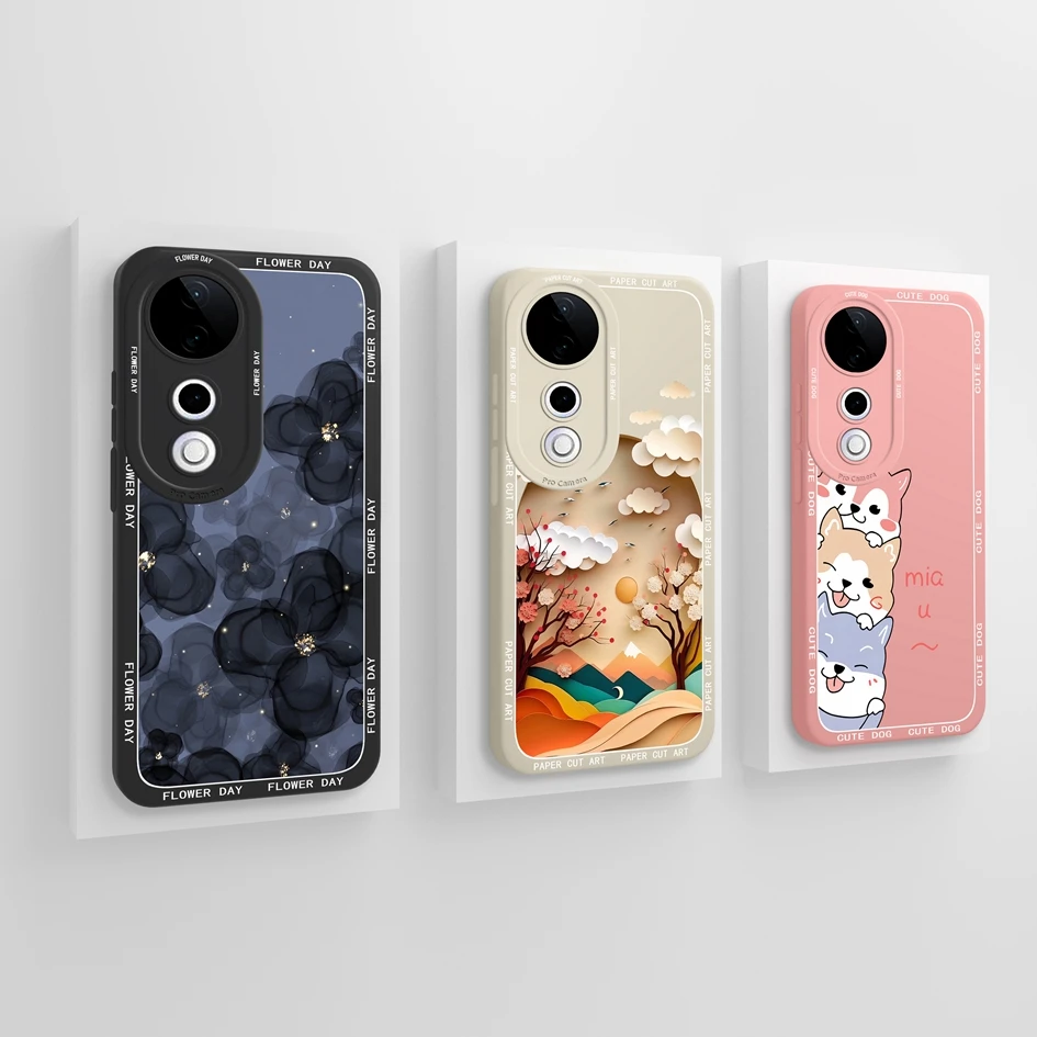 Стильный чехол для Vivo V40 Pro V40SE V40Lite Cool Sweet Style Pretty Girl Avocado Anti Drop Силиконовый корпус V40E