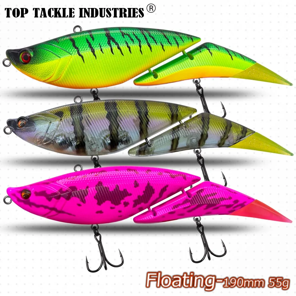 

Jointed baits fihsing lure 2 Sections SwimBait 190mm 55g Wobbler Floating Jointed Lure Pointed Tails Soft Skirt Fishing