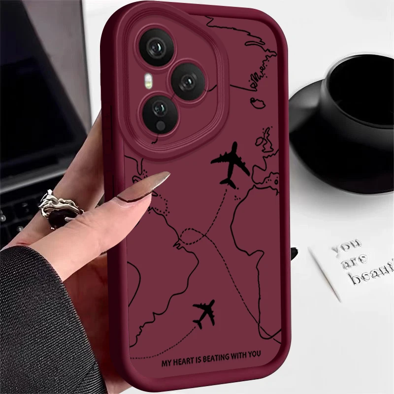 Фото Мягкий чехол из ТПУ с рисунком Air Route для Honor 400 Pro 200 Pro X8c X9c Smart X6a X6b X6c Magic7 Lite, силиконовый защитный чехол №1