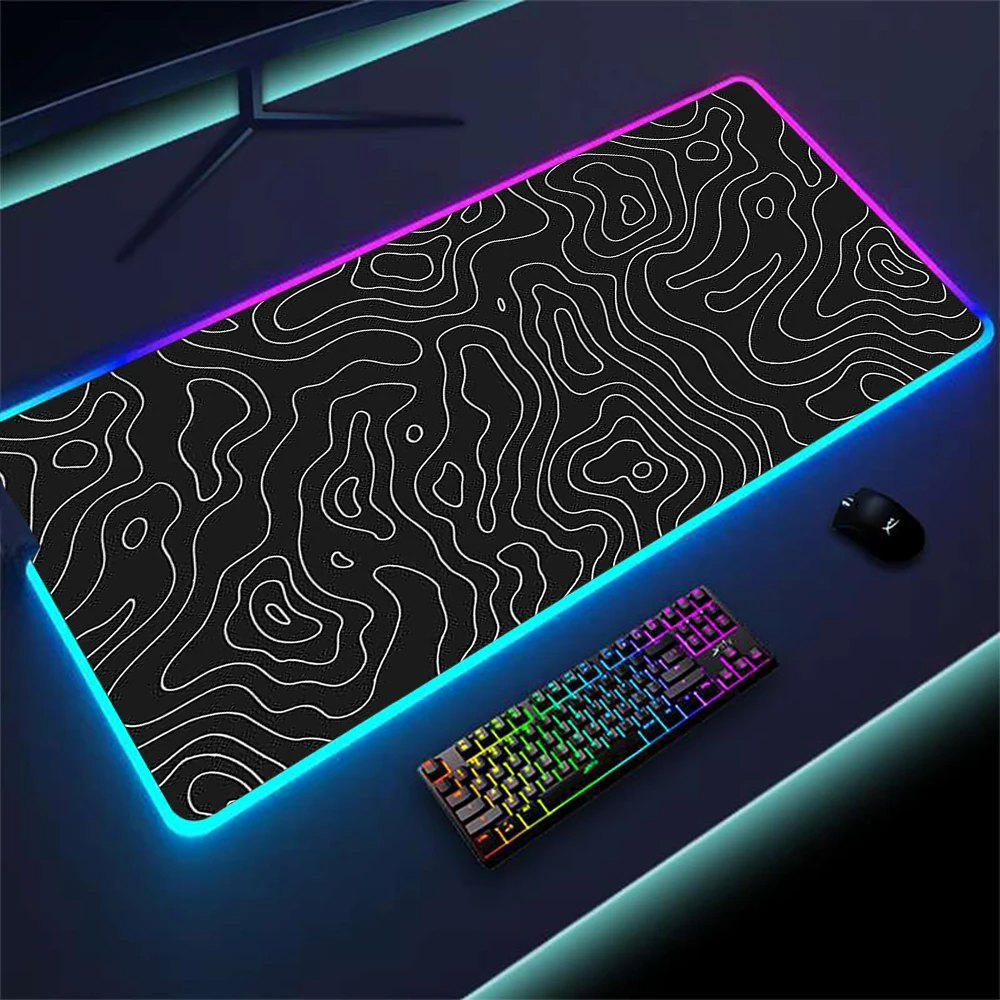 Топографический коврик для мыши игровой Rgb Strata Liquid 50 см черный Xxl 120 большой со