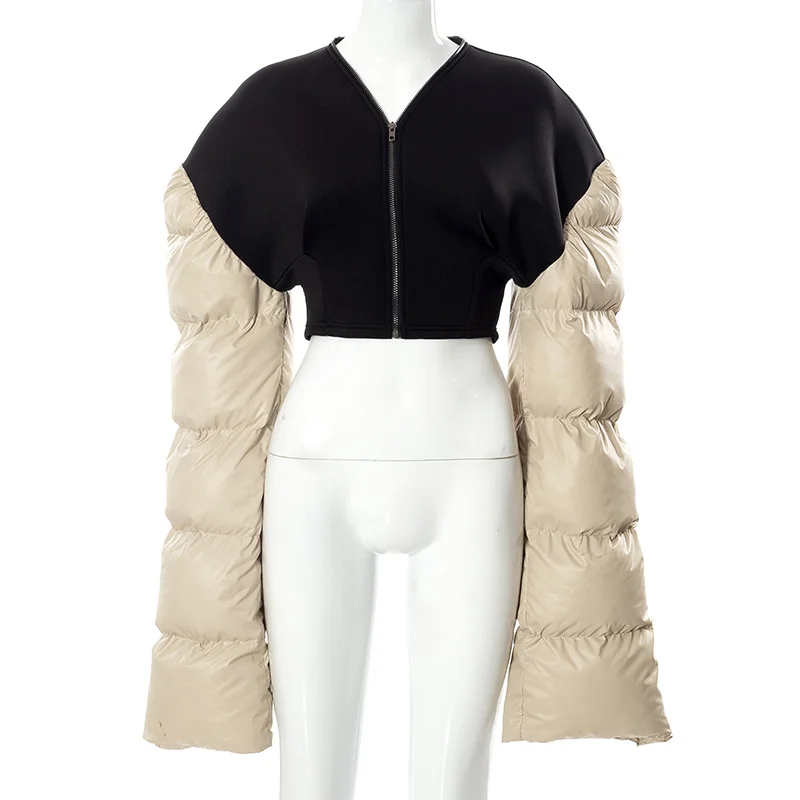 SUJYing style 2021 winter new down cotton jacket slim fit warm splicing Jacket Women