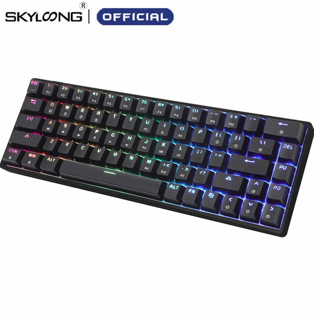 Механическая клавиатура SKYLOONG GK68, 68 клавиш, портативная мини-клавиатура 65% SK68, оптическая, популярная, заменяемая, RGB, игровая клавиатура для ПК, Win, Mac