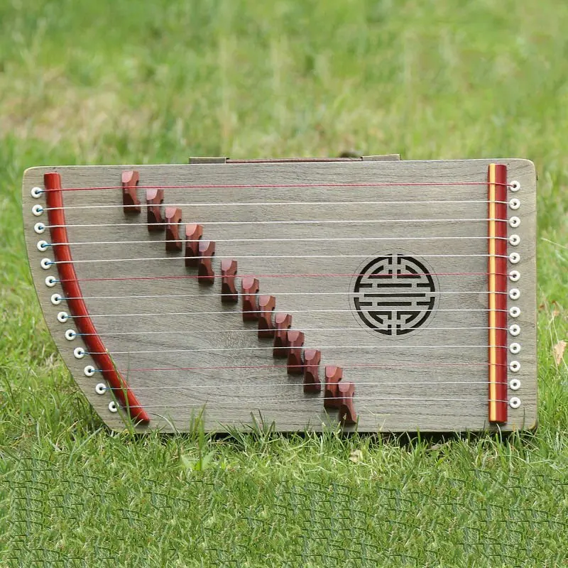 

13 струн Guzheng для начинающих простой тренажер для пальцев портативный китайский стиль винтажные традиционные деревянные музыкальные инстру...