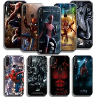 marvel spiderman for huawei honor 10x 9x 8x pro lite phone case funda carcasa liquid silicon tpu silicone cover back