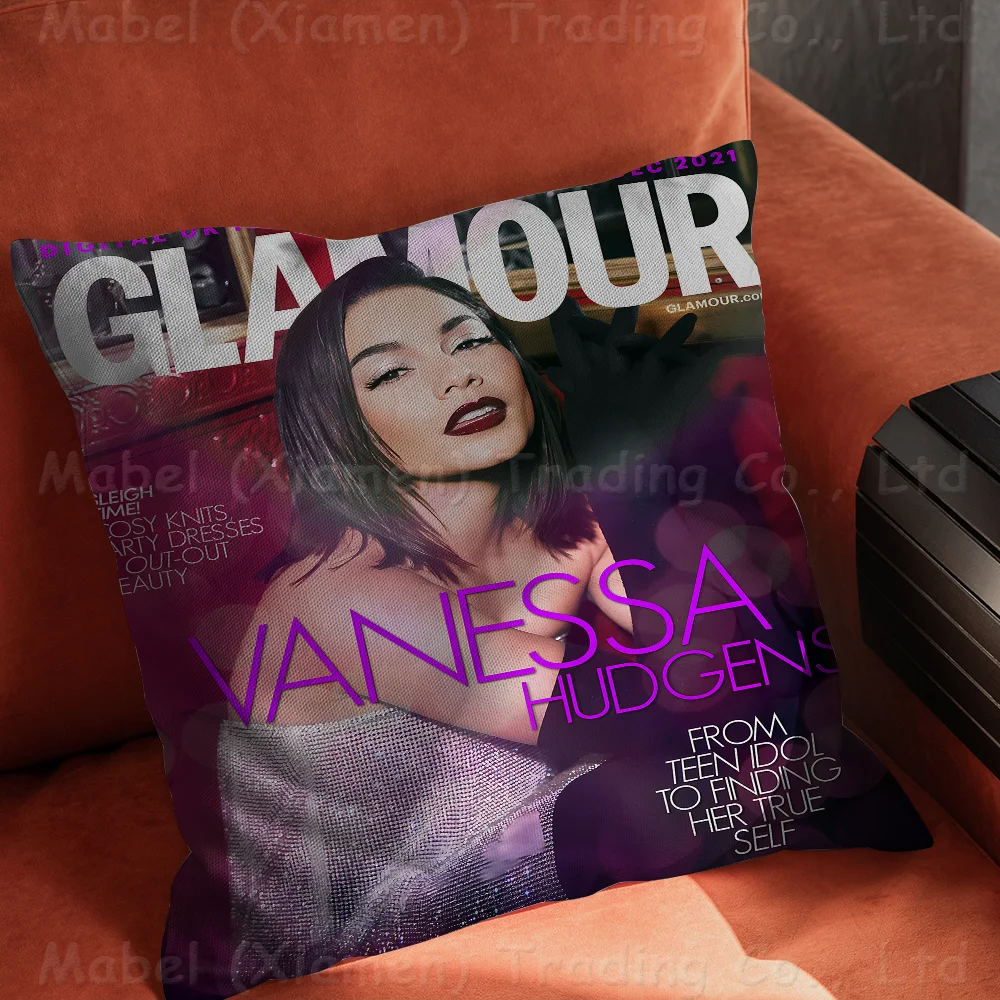 V-Vanessa H-Hudgens Decorative Room Aesthetics Pillow Case Home Decor Bedroom Sofa Bed Couch Cover 45x45