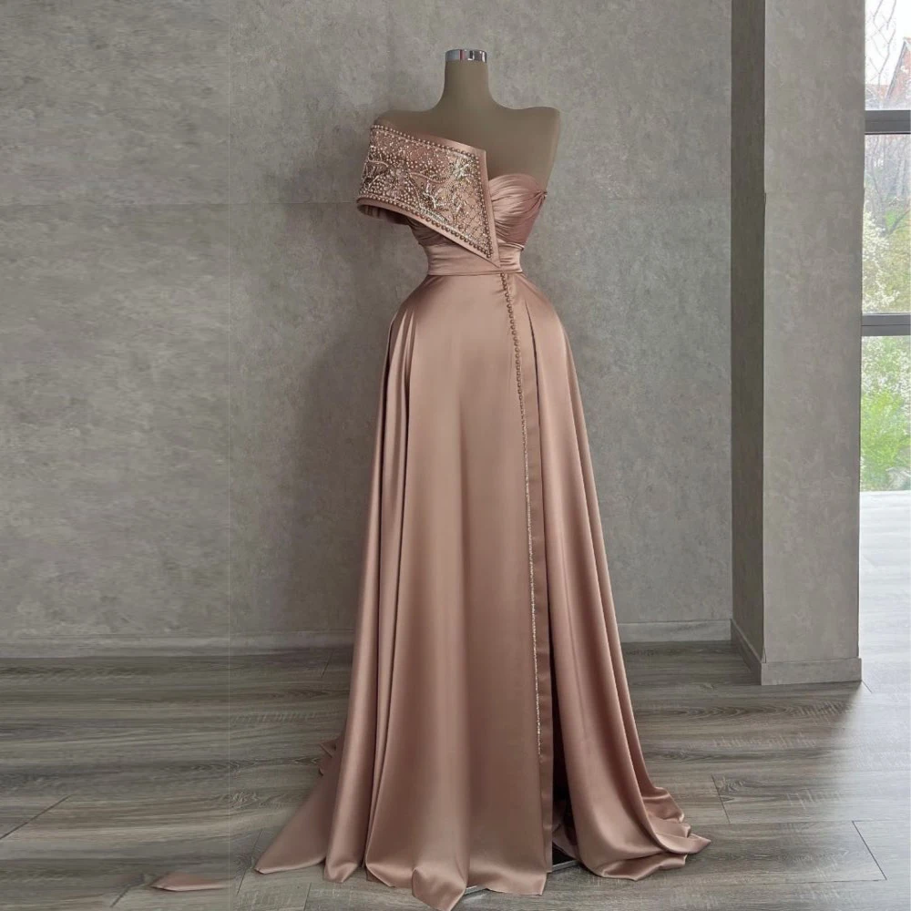 

Blue Robes De Cocktail202 فسات3 Elegant Princess Bling Sequins Satin Fashion Open Back Sweetheart Evening Dress Floor-Length