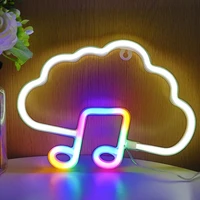 wholesale cloud with note new led neon for dancing room music party decoration kids night light creative birthday christmas gift