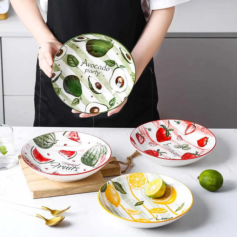 

Домашнее творчество, обеденные тарелки в скандинавском стиле, посуда для стейка, блюда для завтрака, обеденные тарелки, Керамическая Современная тарелка, набор посуды