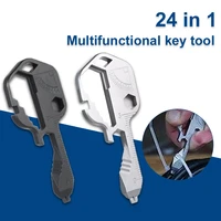multi tool key 24 in 1 multifunctional pendant wrench keys with gear clips measuring for home hand tools outdoors repair tool