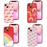 funny cute rainbow phone case red pink for apple iphone 12 pro 13 11 pro max mini xs x xr 7 8 6 6s plus se 2020 shockproof cover