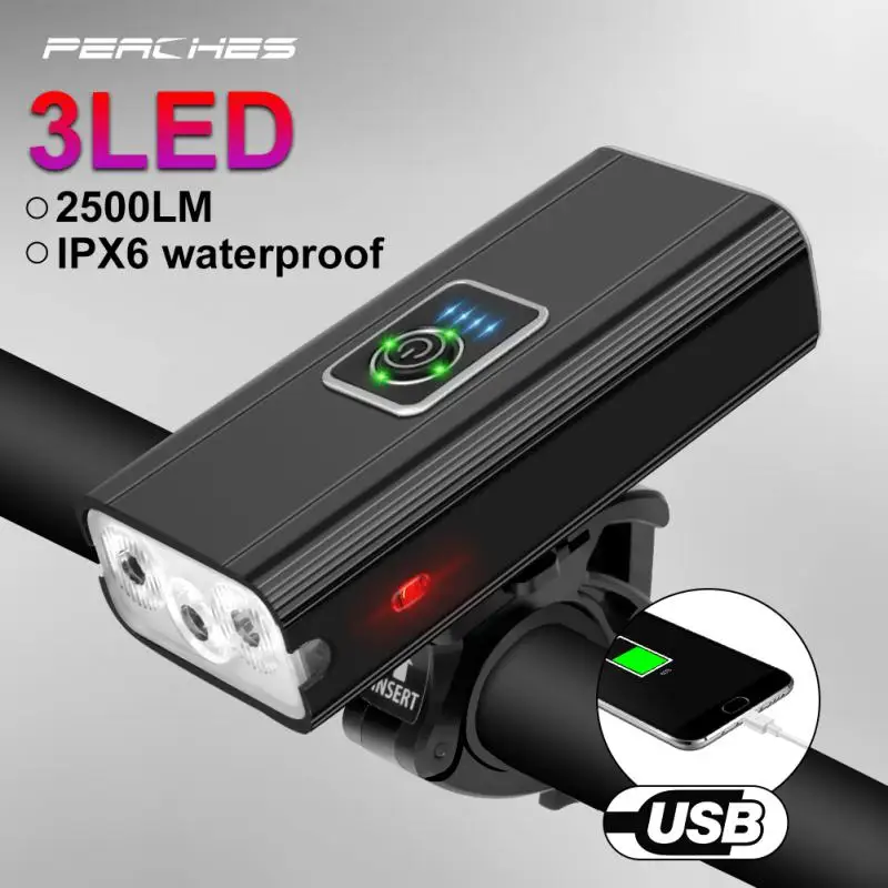 

LED Bicycle Light Front 4800mAh USB Rechargeable MTB Bike Lamp 2500 Lumen Bike Headlight Cycling Flashlight Bike Accessories