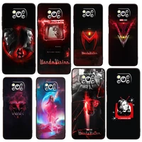 art marvel scarlet witch phone case for xiaomi civi mi poco x4 x3 nfc f4 f3 gt m4 m3 m2 x2 f2 pro c3 4g 5g black tpu fundas