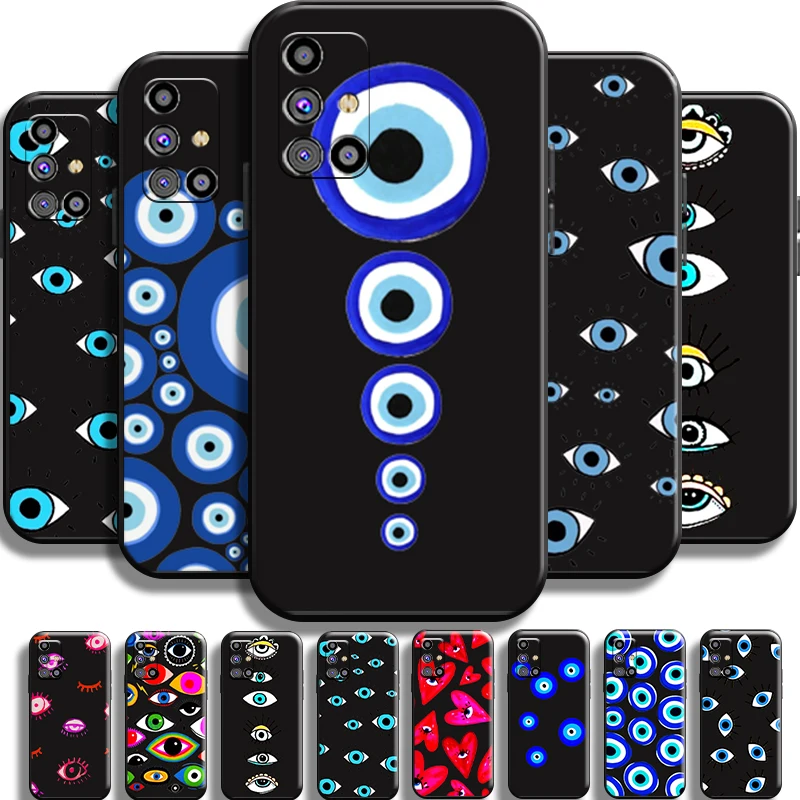 

Lucky Eye Blue Evil Eye Print For Samsung Galaxy M31 M31S Phone Case Funda Soft Cover Shockproof Full Protection Back Black