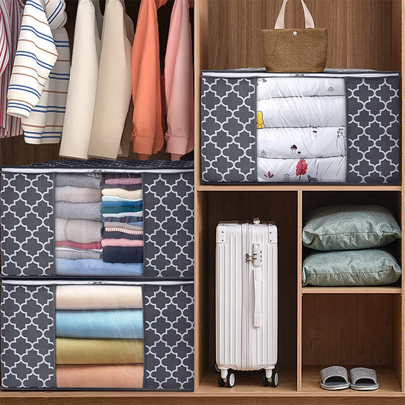

Foldable Storage Bag Clothes Organizer Dustproof Quilt Pillow Blanket Closet Storage Box Clothing Organization Pouch органайзер