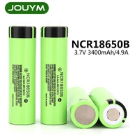 4 9a 18650 battery original ncr18650b 3 7 v 3400mah 18650 lithium rechargeable battery for flashlight batteries flat top