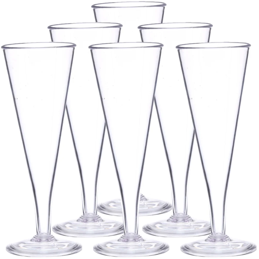 

6pcs Flutes Goblet Glasses Red Goblet Party Drinks Goblet Cups Goblet