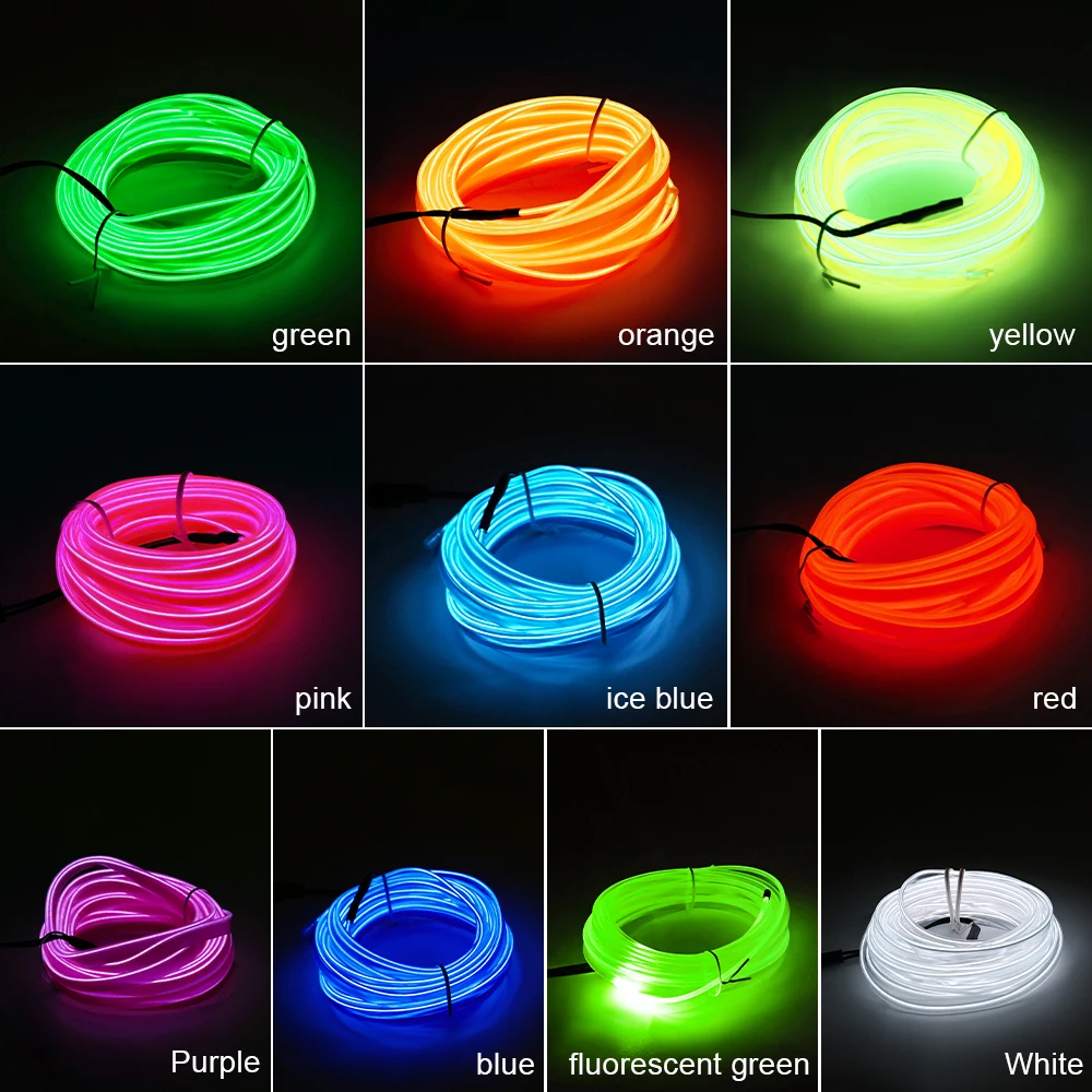 

5M Car Interior Led Decoration Lamp Strips For Decorative Dashboard Console Auto Door Ambient Light Strips Neon Accessories
