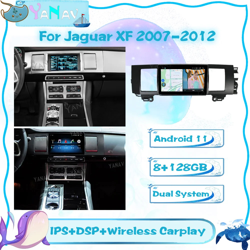 

Автомобильный радиоприемник на Android 11 для Jaguar XF 2013-2014 8G 128GB, автомобильный стерео GPS-навигатор, мультимедийный видеоплеер 4G WIFI Carplay Unit