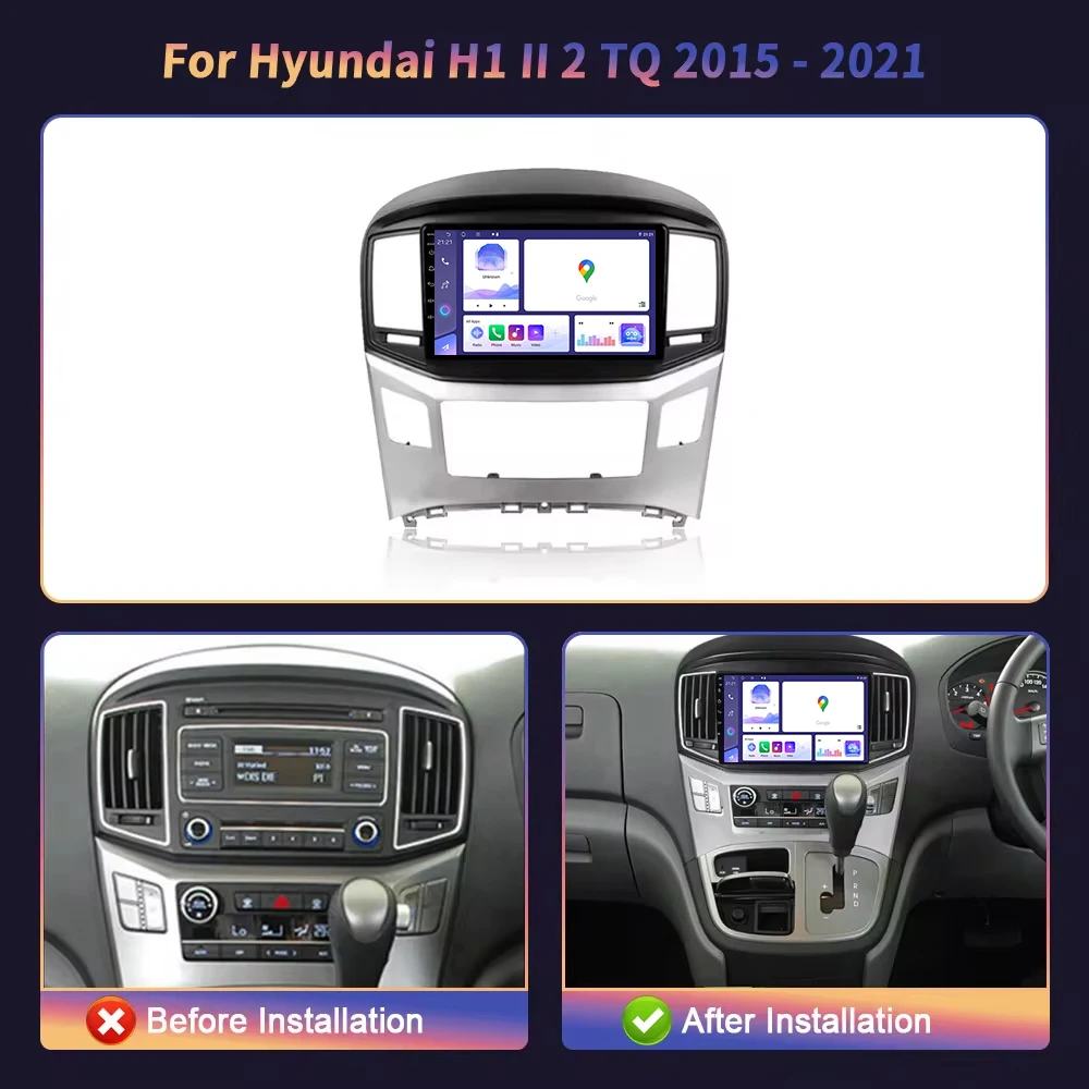Фото Автомобильный радиоприемник Android 15, беспроводной Carplay для Hyundai H1 Grand Starex 2015-2020, головное устройство, мультимедийный плеер, GPS-навигация, 5G Wi-Fi №2