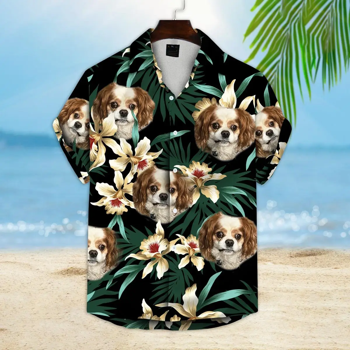 Hawaii Shirt Men Kawaii Dog Print Summer Short Sleeve Streetwear Clothing Button Short Sleeve Tops Oversize Beach