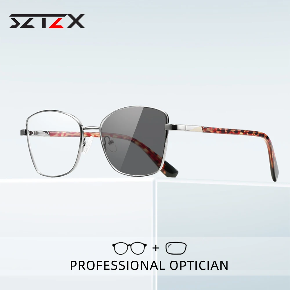 

SZTZX Classic Photochromic Reading Glasses Anti Blue Ray Computer Glasses Myopia Prescription Glasses Hyperopia Optical Eyewear