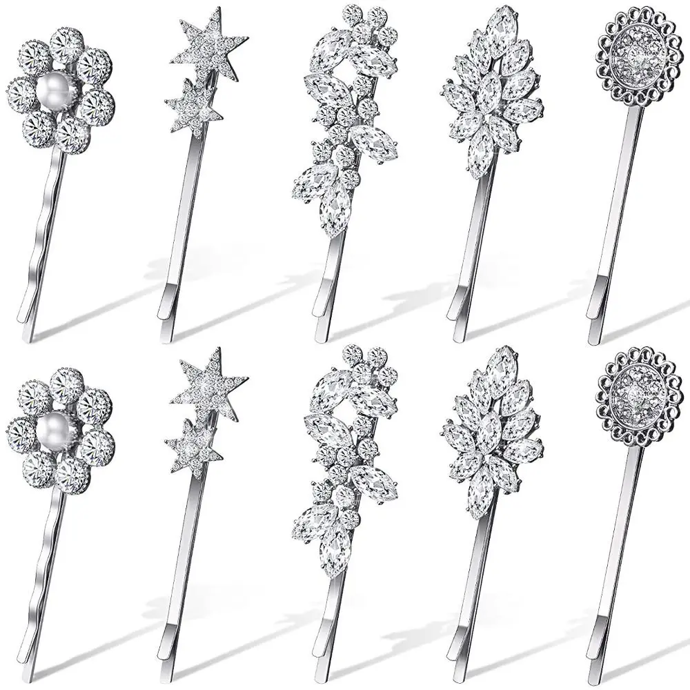 

5pcs/pack Hair Pins Crystal Hair Pin Rhinestone Bobby Pins Vintage for Women Girls