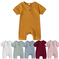 2021 summer baby onesie short sleeve knitted baby girl romper infant cotton jumpsuit unisex cotton casual clothes for 0 2 years
