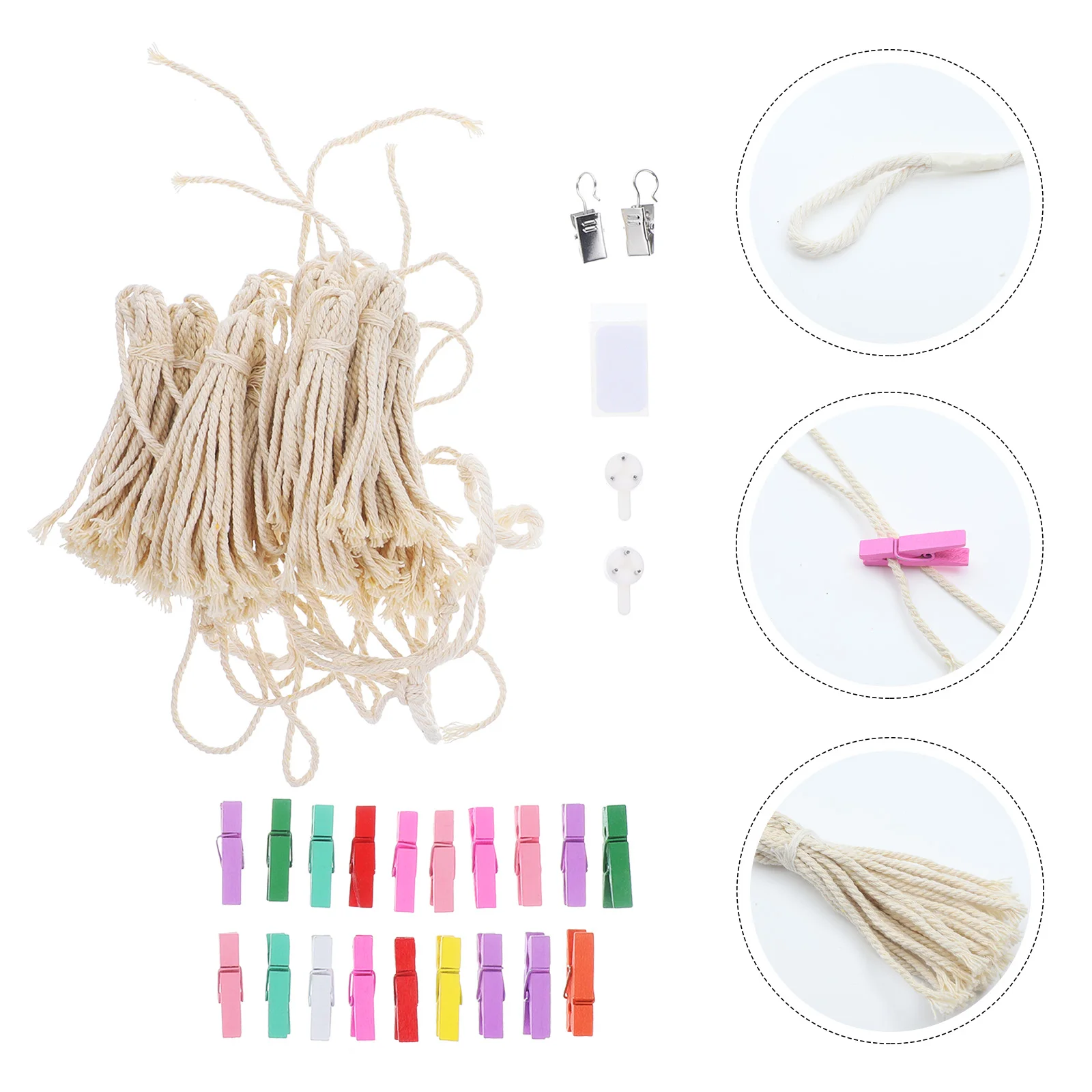 

Wall Photo Picture Hanging Display Tassel Holder Clips Macrame Frame Decor Collage Hanger Tapestry Organizer Pictures Dorm
