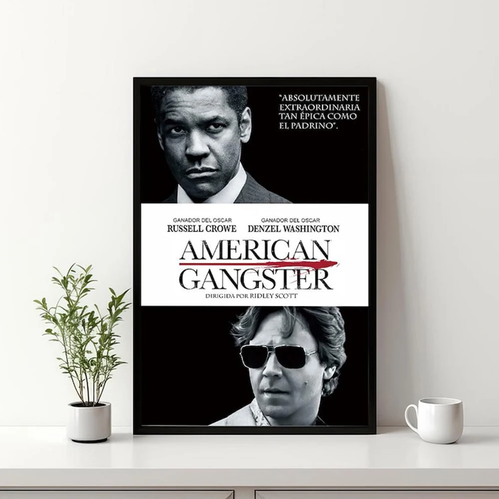 Американский гангстерский фильм черно-белый классический постер фильма холст